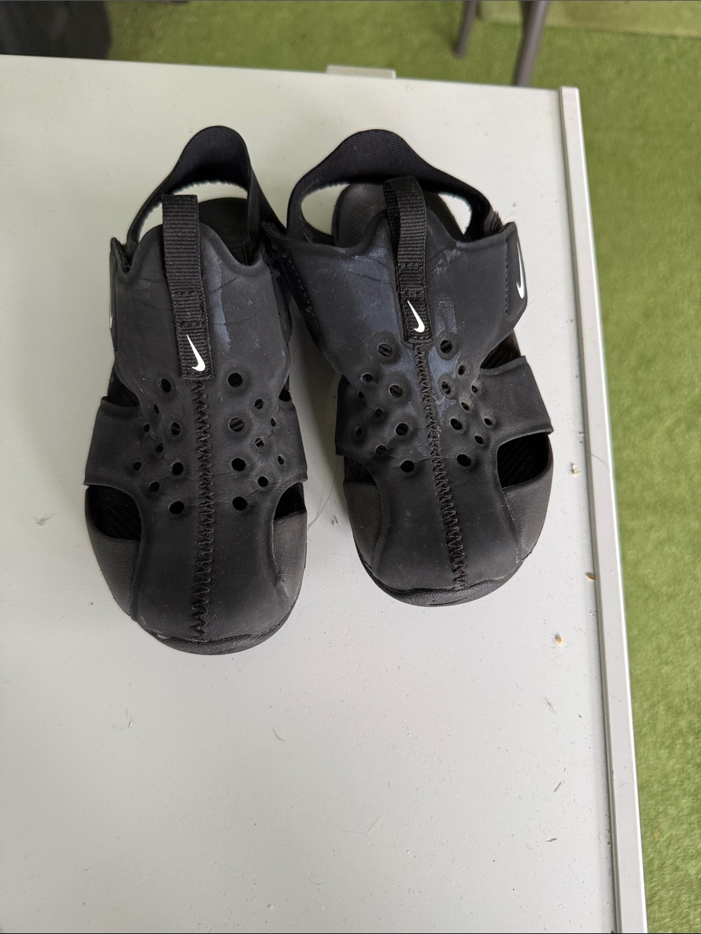 Nike Black Kids' Vented Slip-On Sandals with Pull Tab
